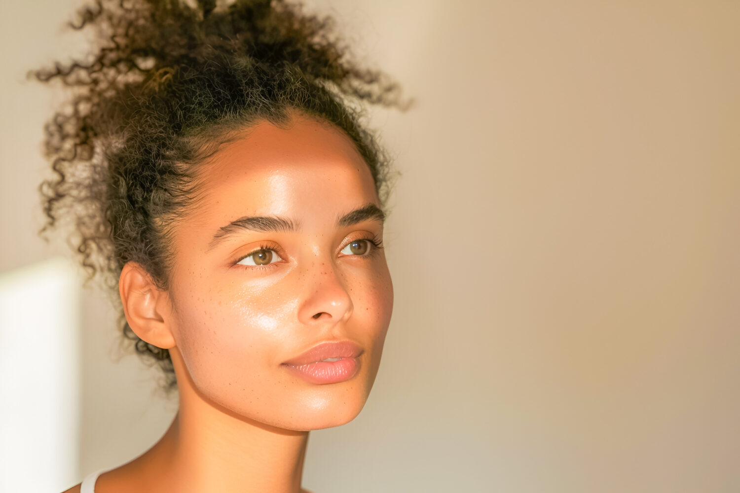 Young woman with glowing skin